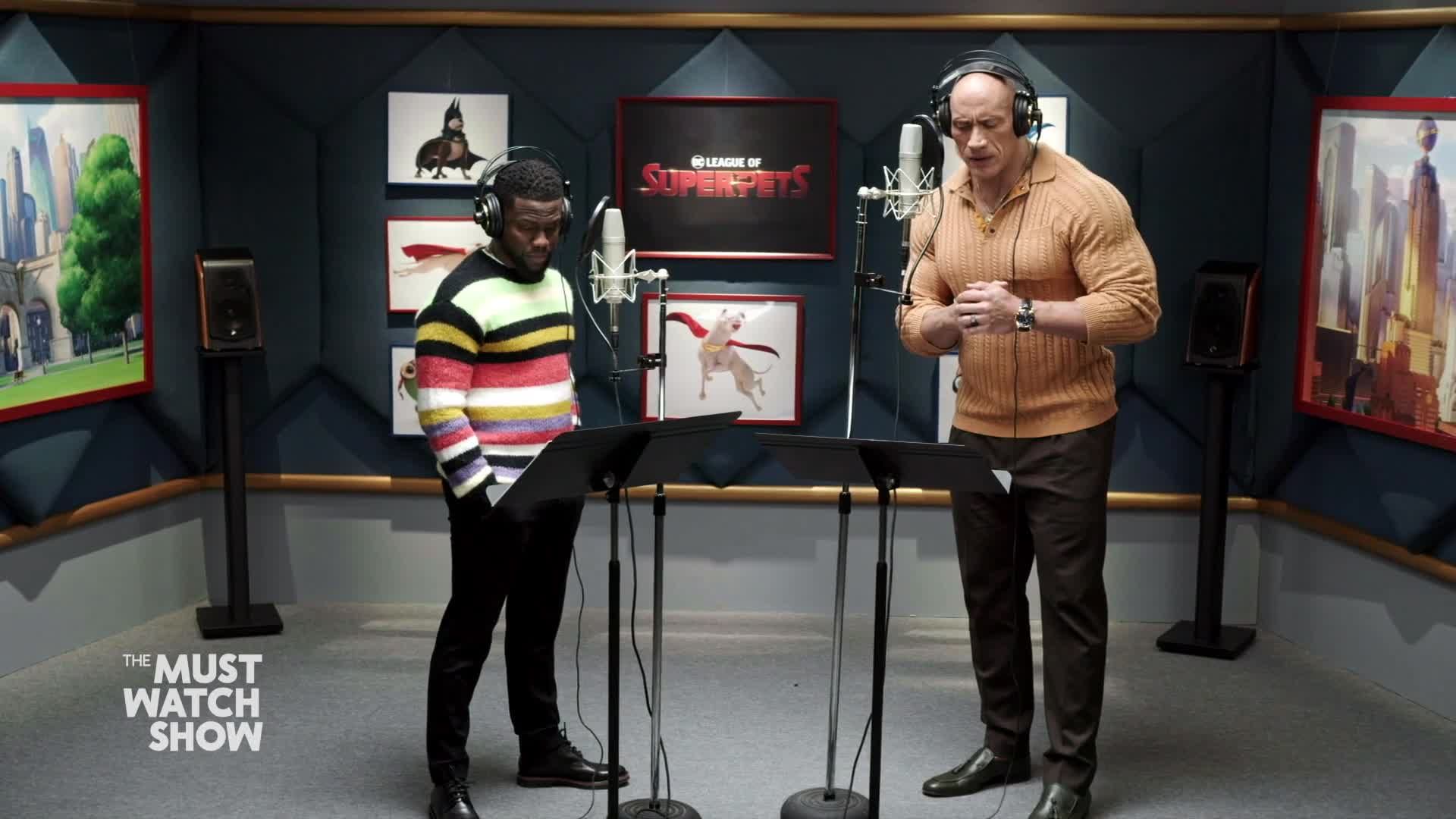 Kevin Hart & Dwayne 'The Rock' Johnson Go Behind The Voices of 'DC League of Super-Pets'