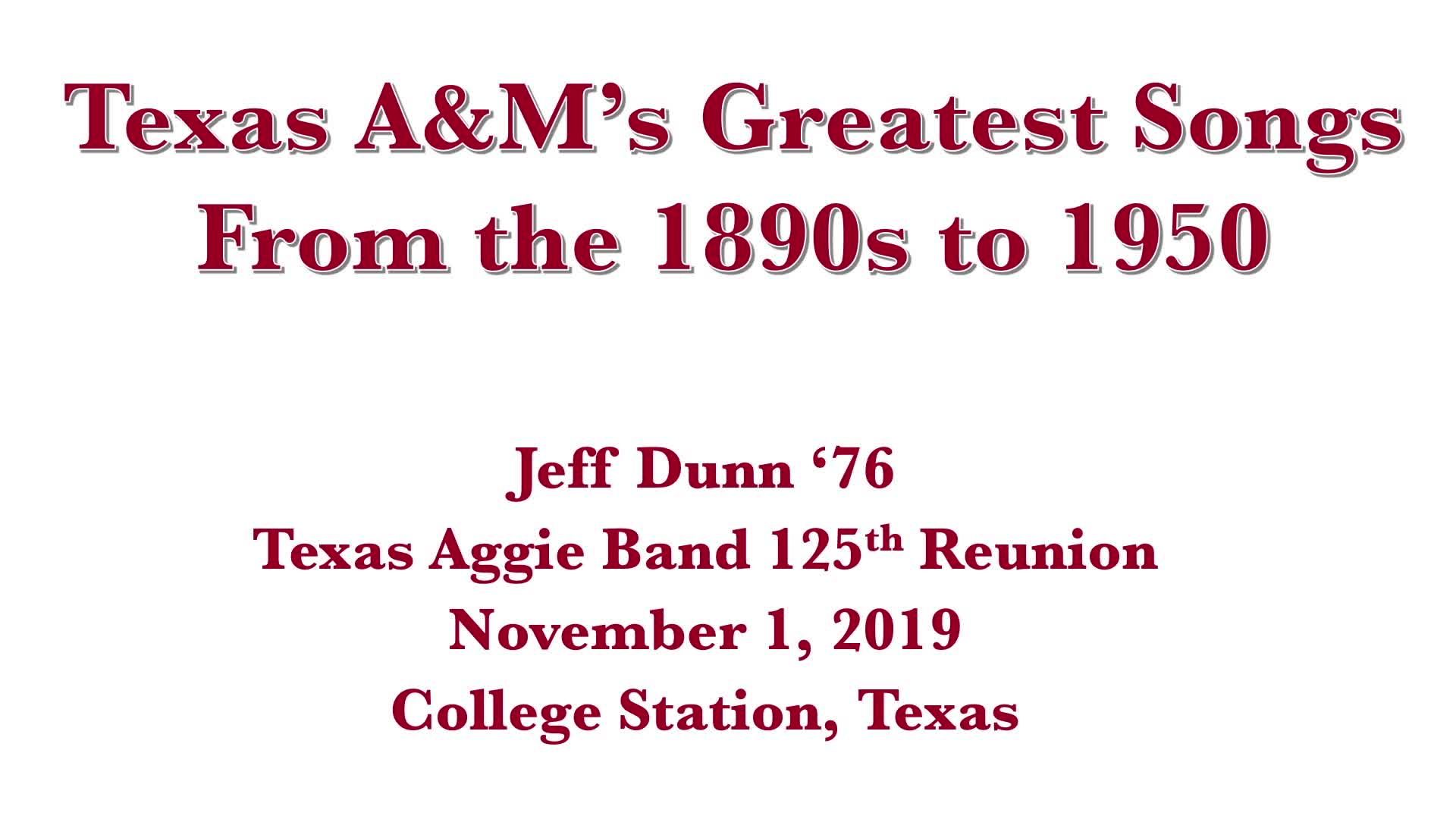 Jeff Dunn '76- Songs of A&M