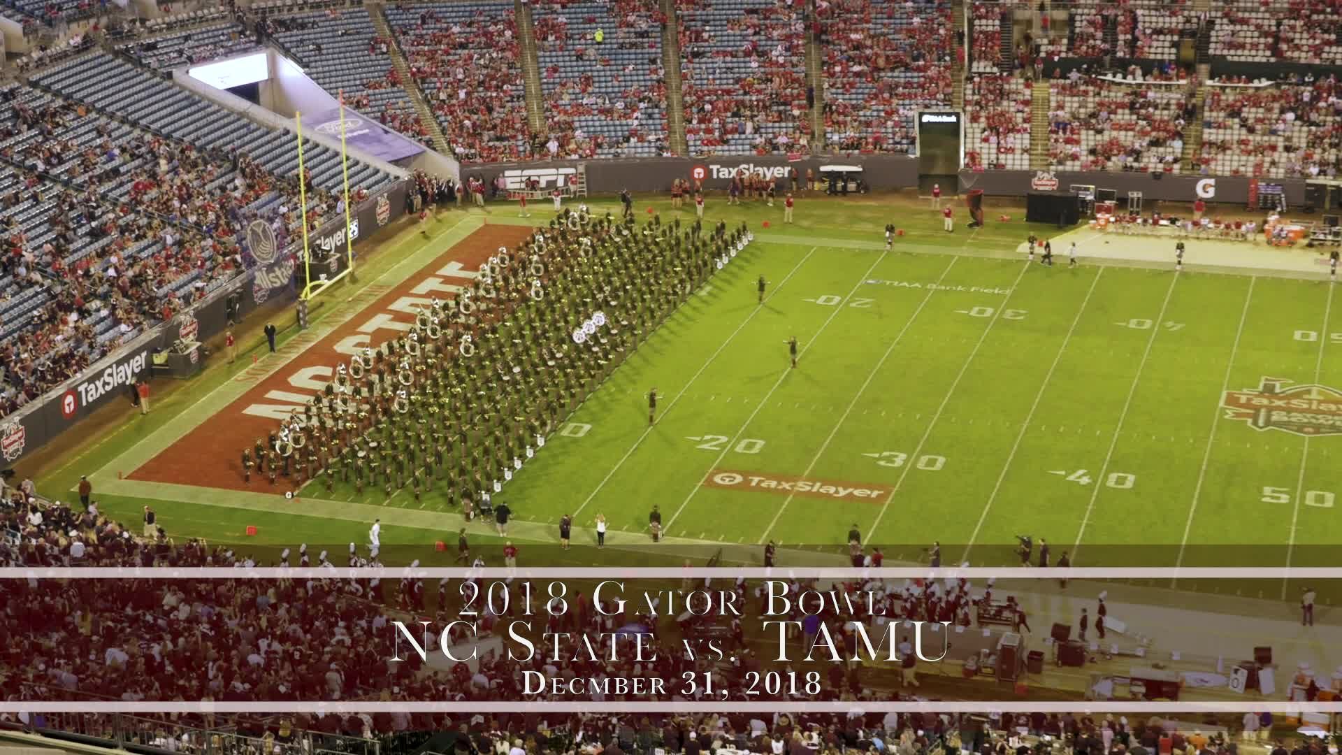 2018 Gator Bowl- NC State vs TAMU Halftime Drill