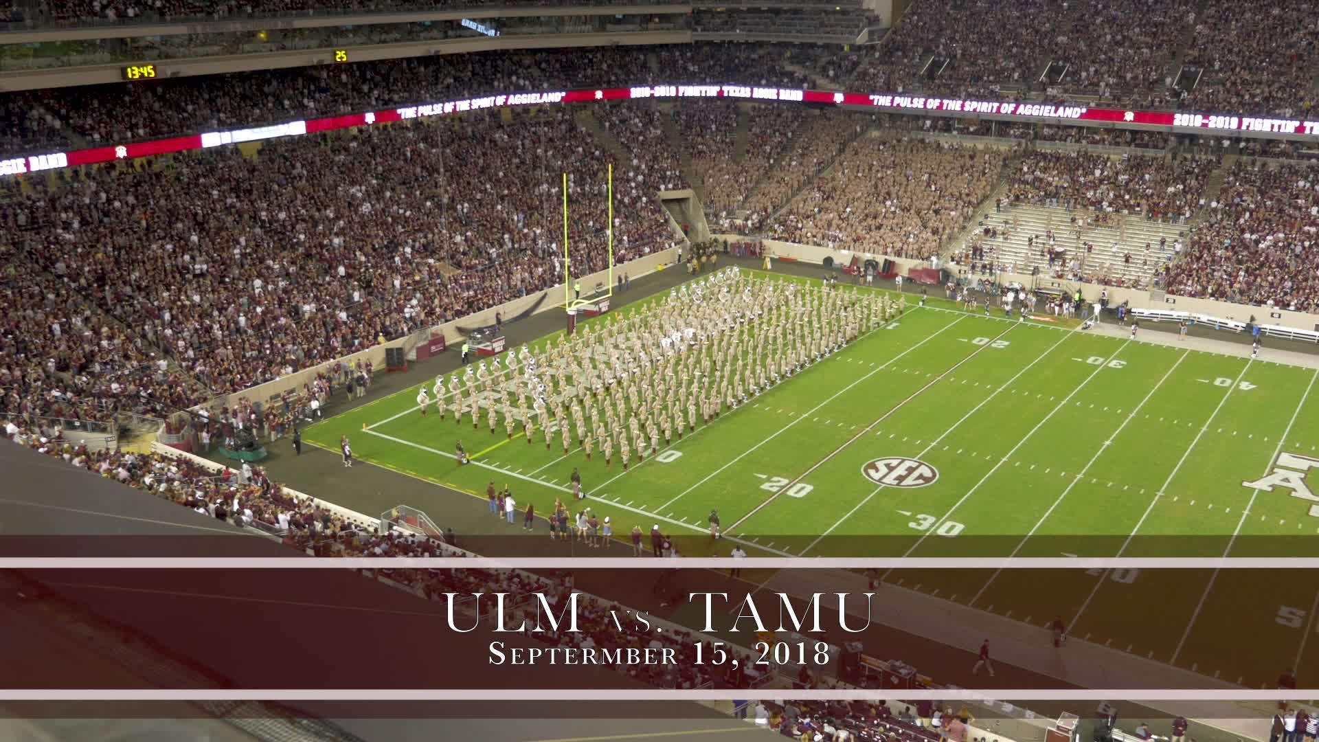 2018 Louisiana Monroe vs TAMU Halftime Drill