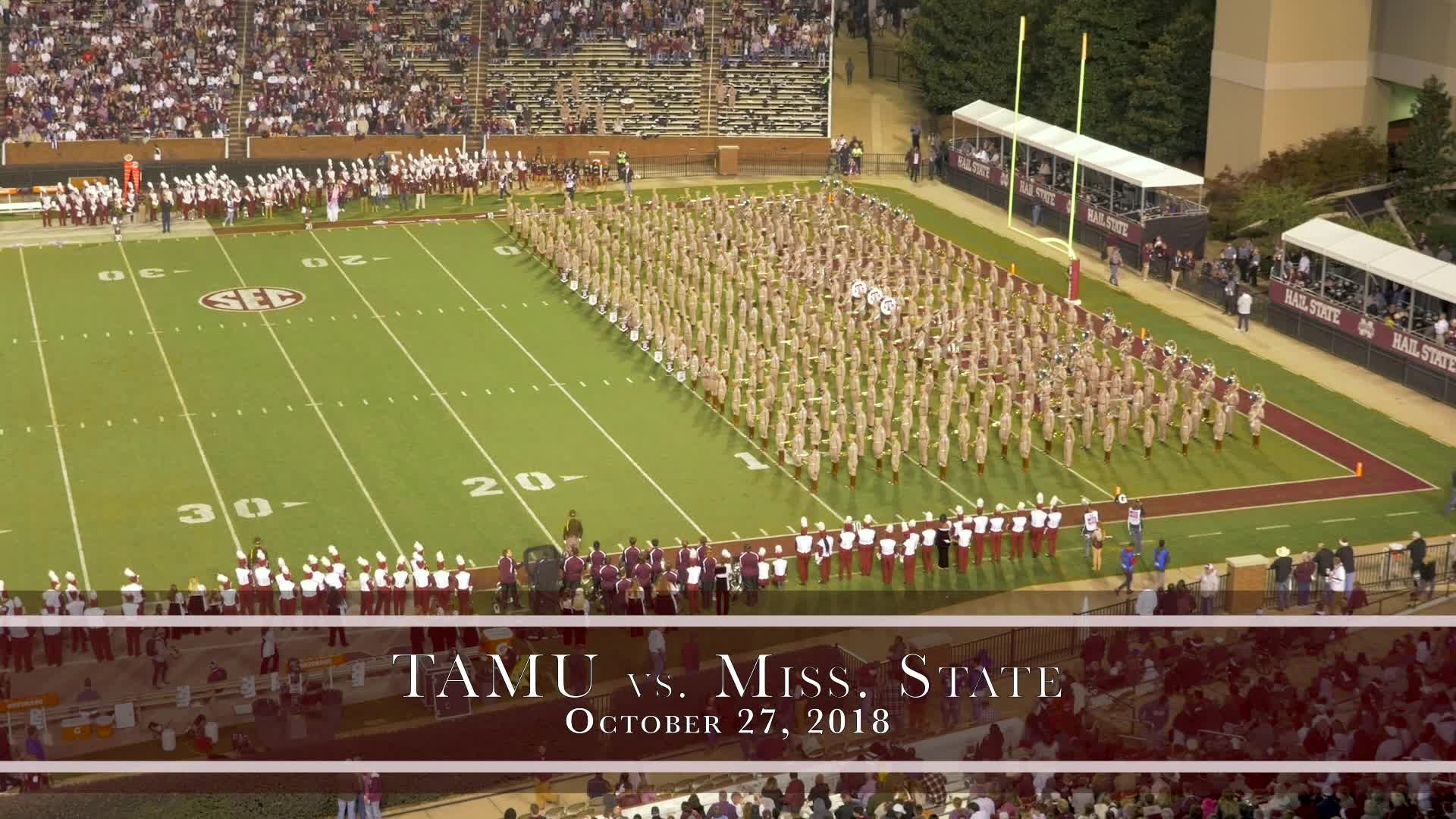 2018 Miss State vs. TAMU Halftime Drill