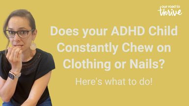 One Common ADHD Symptoms in Children Chewing on Clothing