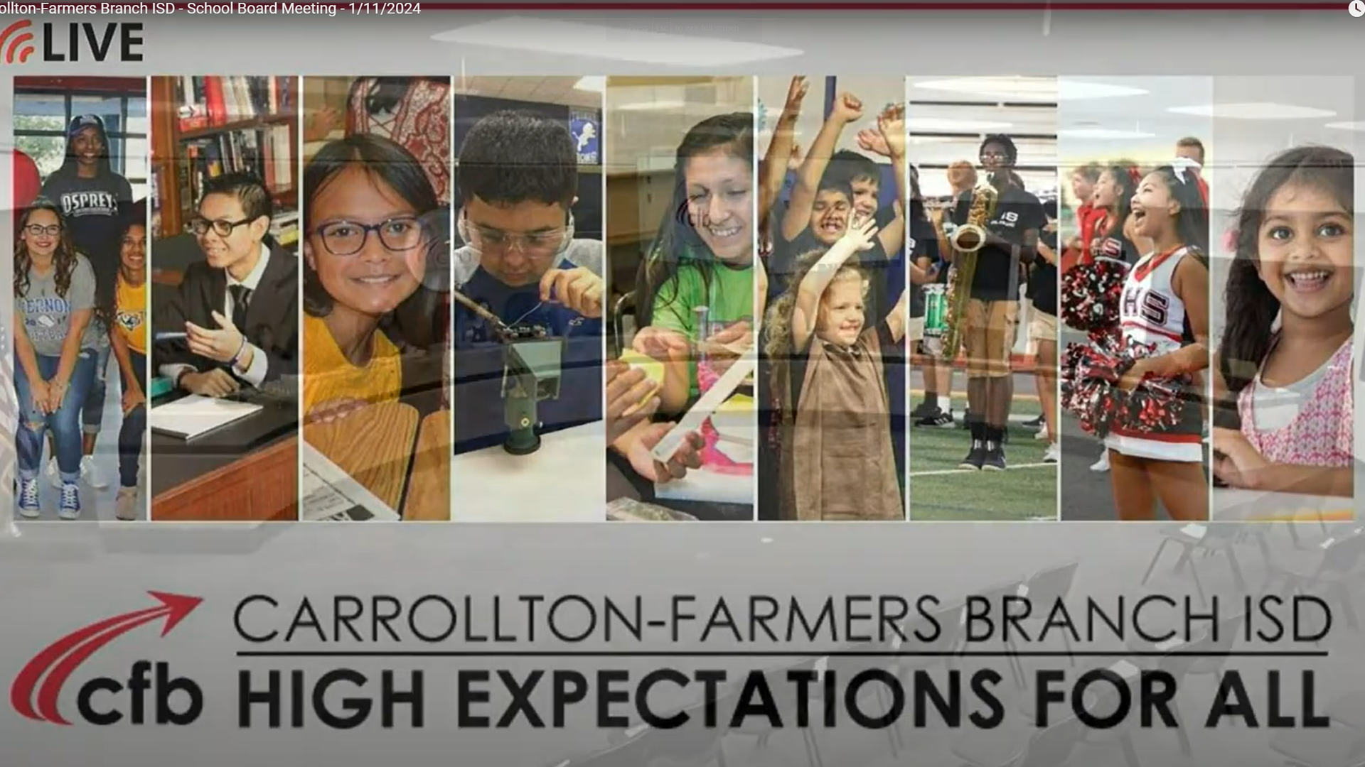 Carrollton-Farmers Branch ISD-011124 - School Board Meeting